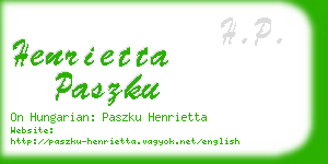 henrietta paszku business card